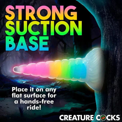Creature Cocks Creature Cocks Uni-Glow Glow-In-Dark Rainbow Silicone Dildo