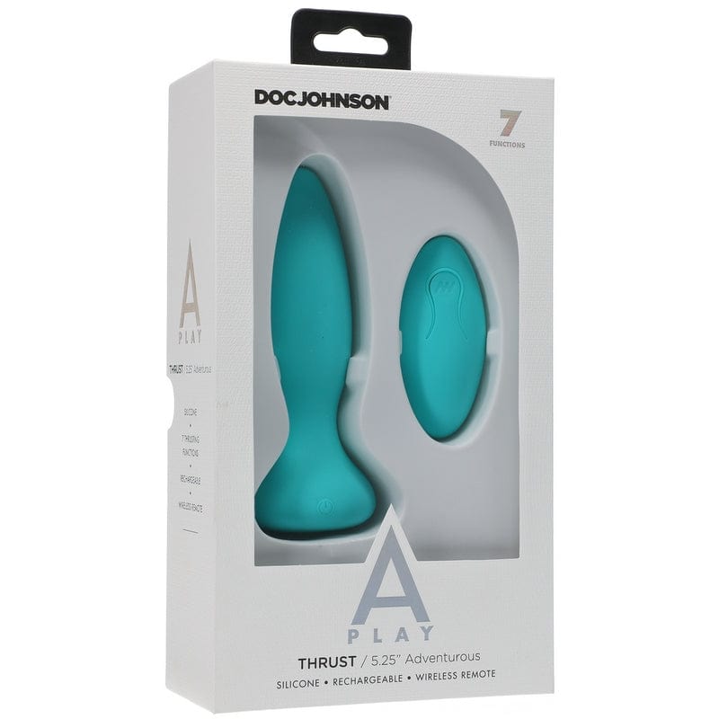 Doc Johnson Anal Toys Doc Johnson A-Play Adventurous Thrust Silicone Teal Anal Plug with Remote