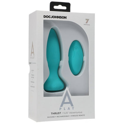 Doc Johnson Anal Toys Doc Johnson A-Play Adventurous Thrust Silicone Teal Anal Plug with Remote