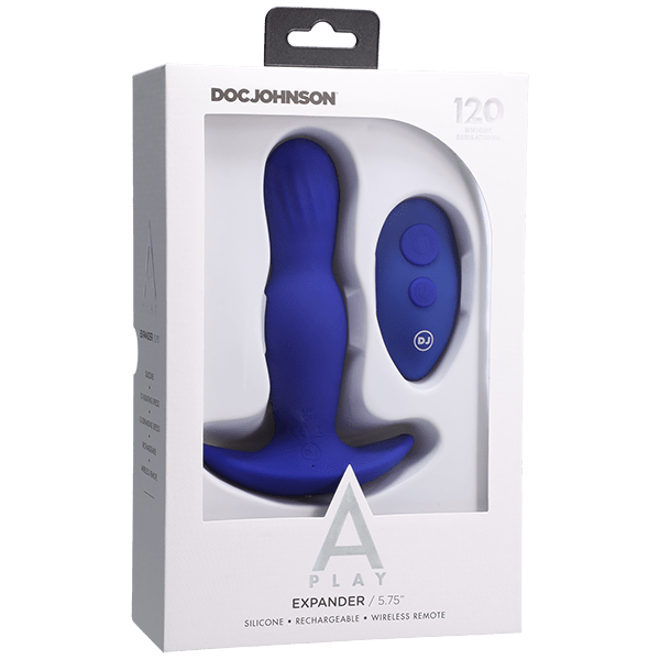 Doc Johnson Anal Toys Blue Doc Johnson A-Play Expander Rechargeable Anal Plug with Remote