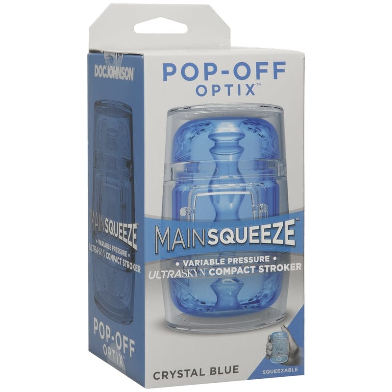 Doc Johnson Male Masturbators Doc Johnson Main Squeeze Pop-Off Optix Crystal Blue