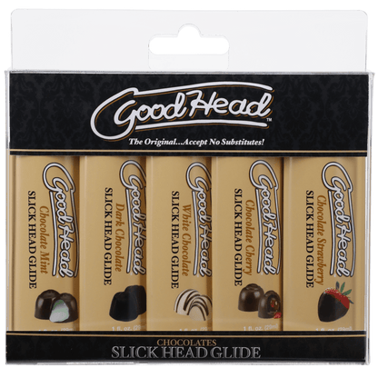 Doc Johnson Lubes & Lotions Doc Johnson Slick Head Glide Chocolates 5 Pack
