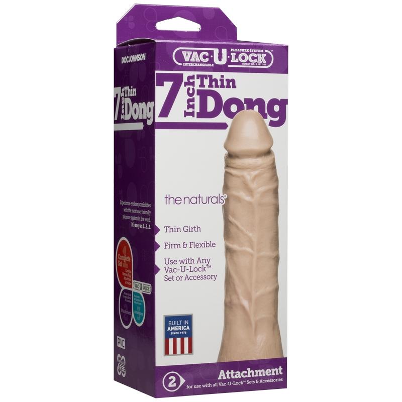 Doc Johnson Dildos Doc Johnson Thin 7" Natural Dong Vac-u-Lock Vanilla