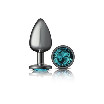 Viben Anal Toys Cheeky Charms Gunmetal Grey Teal Gem Butt Plug
