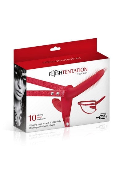 Fetish Tentation Strap-Ons Red Fetish Tentation Vibrating Strap-on Double Dildo