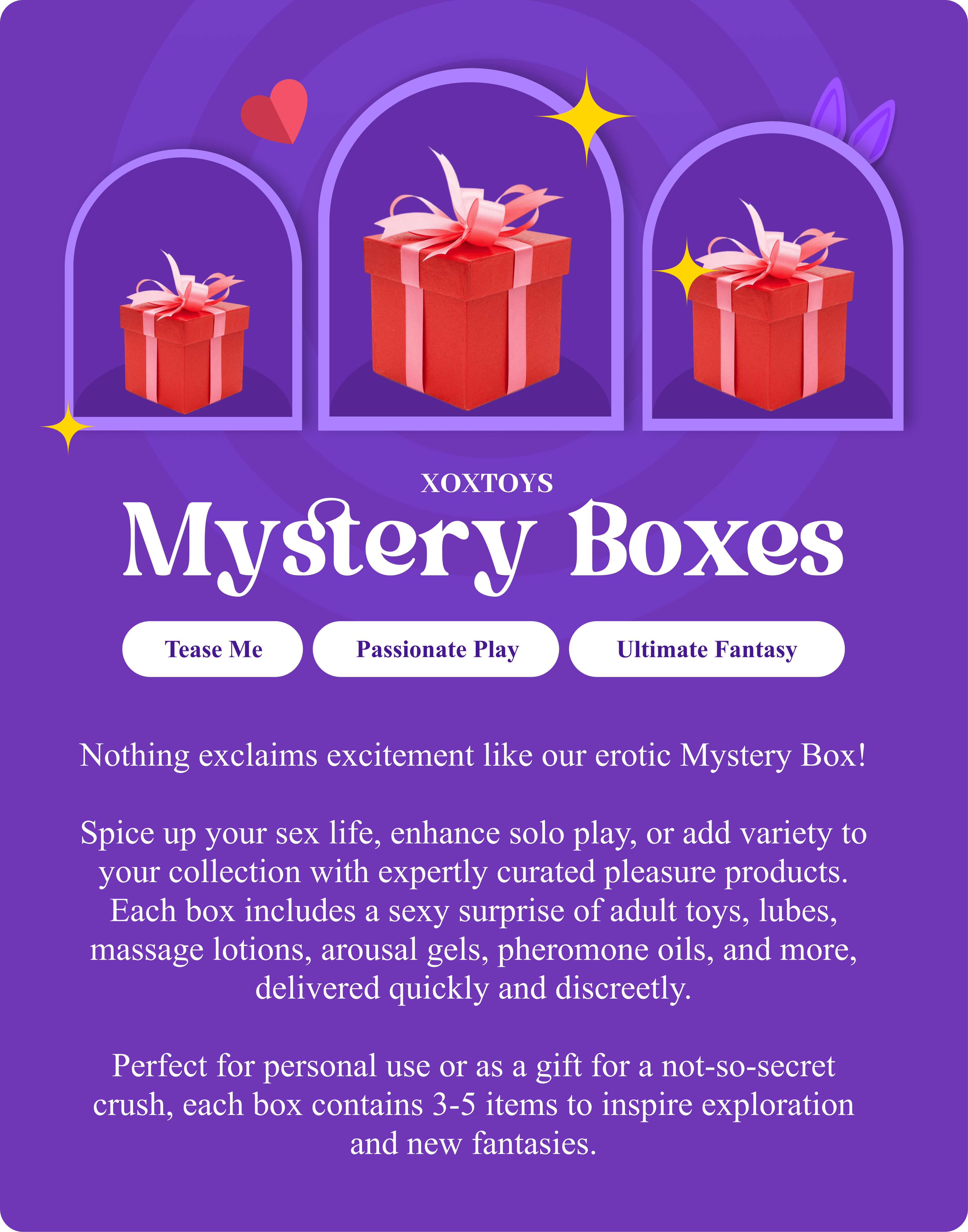Exciting Erotic Mystery Box for Couples & Solo Play Exciting Erotic Mystery Box for Couples & Solo Play