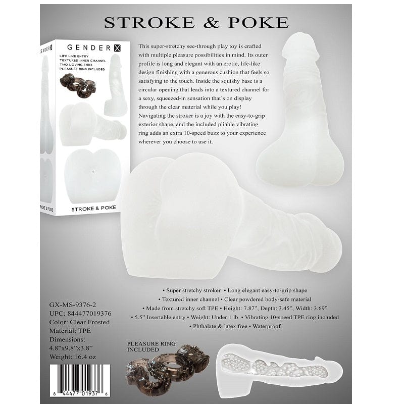 Gender X Stroker Gender X Stroke & Poke Stroker with Cock Ring