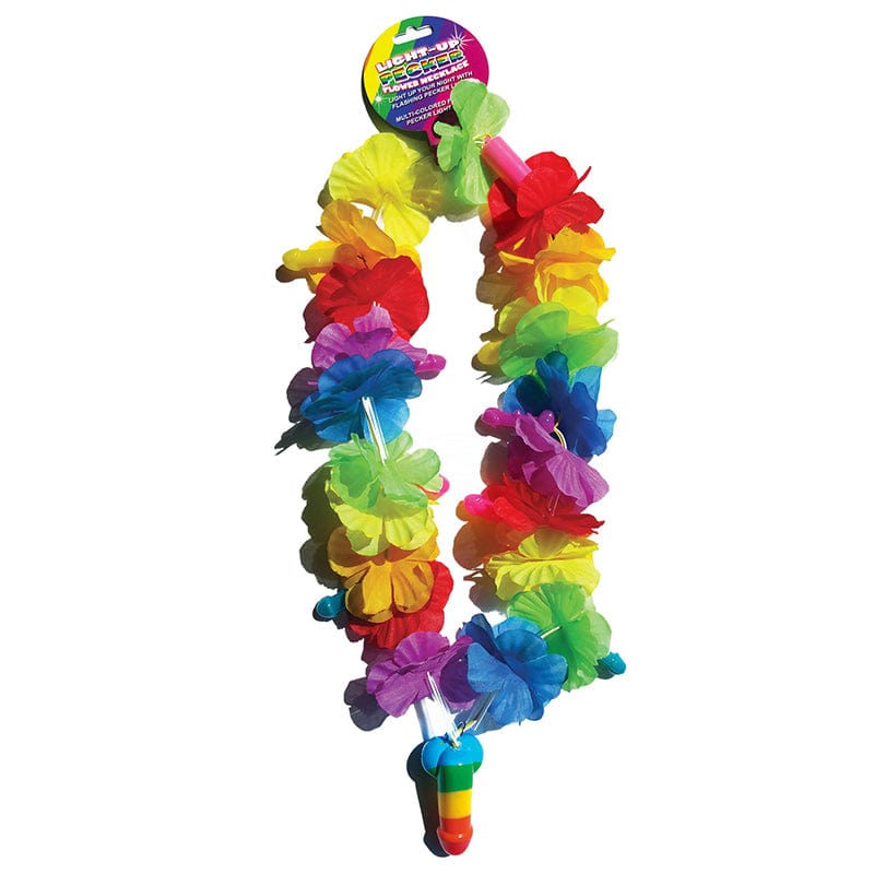 Hott Products Bachelorette Party Hott Products Rainbow Light Up Pecker Flower Necklace