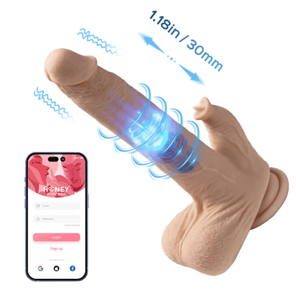 Honey Play Box App Controlled Toys Honey Play Box Colter App-Enabled Thrust/Licking Dildo