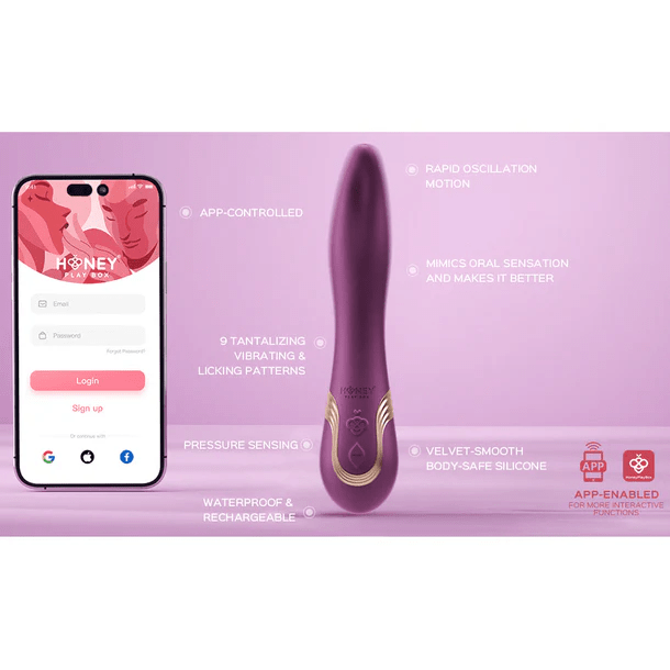 Honey Play Box App Controlled Toys Honey Play Box Fling App-Controlled Oral Licking Vibrator