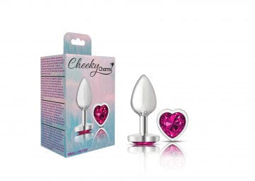 Viben Anal Toys Small Cheeky Charms Silver Metal Pink Heart Gem Butt Plug
