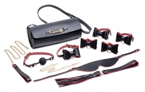 Master Series Pleasure kits Master Series Bondage To Go Black and Red Bow Bondage Set with Carry Case