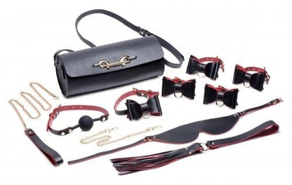 Master Series Pleasure kits Master Series Bondage To Go Black and Red Bow Bondage Set with Carry Case