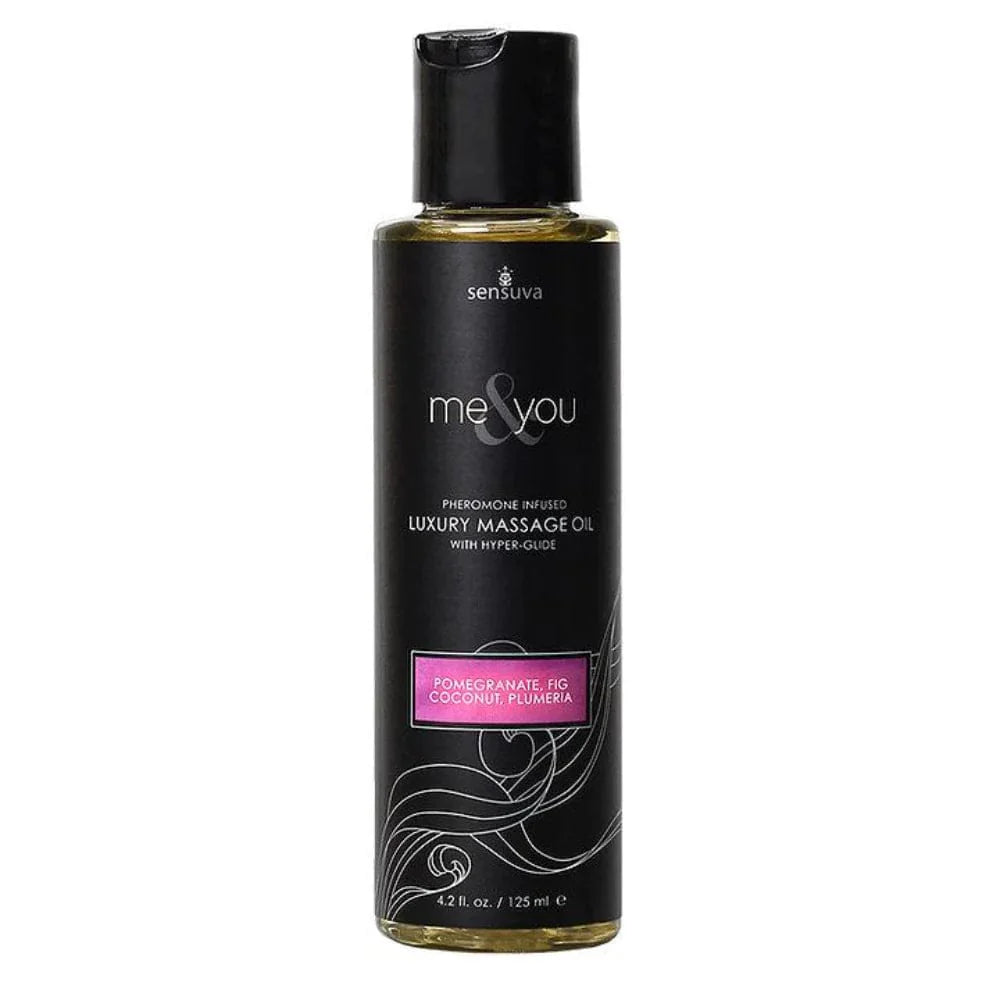 Sensuva Massage Oil Pomegranate Fig Coconut Plumeria Sensuva Me & You Pheromone Infused Massage Oil