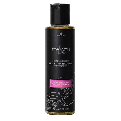 Sensuva Massage Oil Pomegranate Fig Coconut Plumeria Sensuva Me & You Pheromone Infused Massage Oil