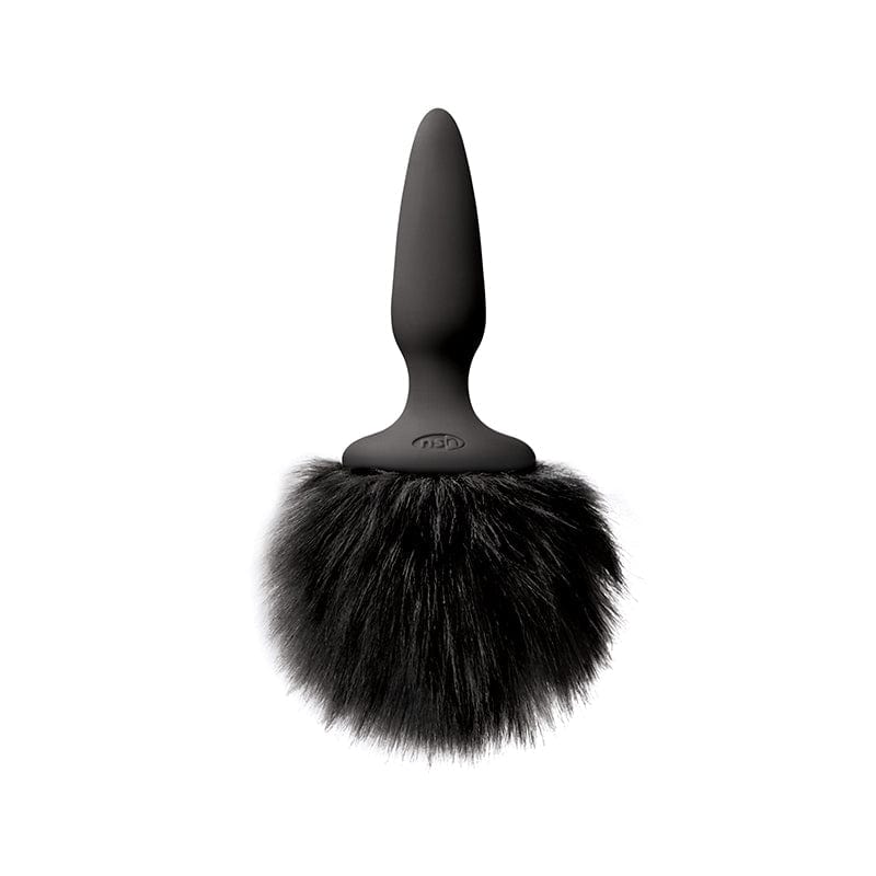 NS Novelties Anal Toys NS Novelties Bunny Tails Mini Black Plug with Black Fur