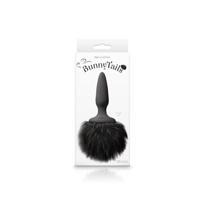 NS Novelties Anal Toys NS Novelties Bunny Tails Mini Black Plug with Black Fur