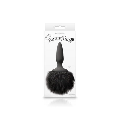 NS Novelties Anal Toys NS Novelties Bunny Tails Mini Black Plug with Black Fur