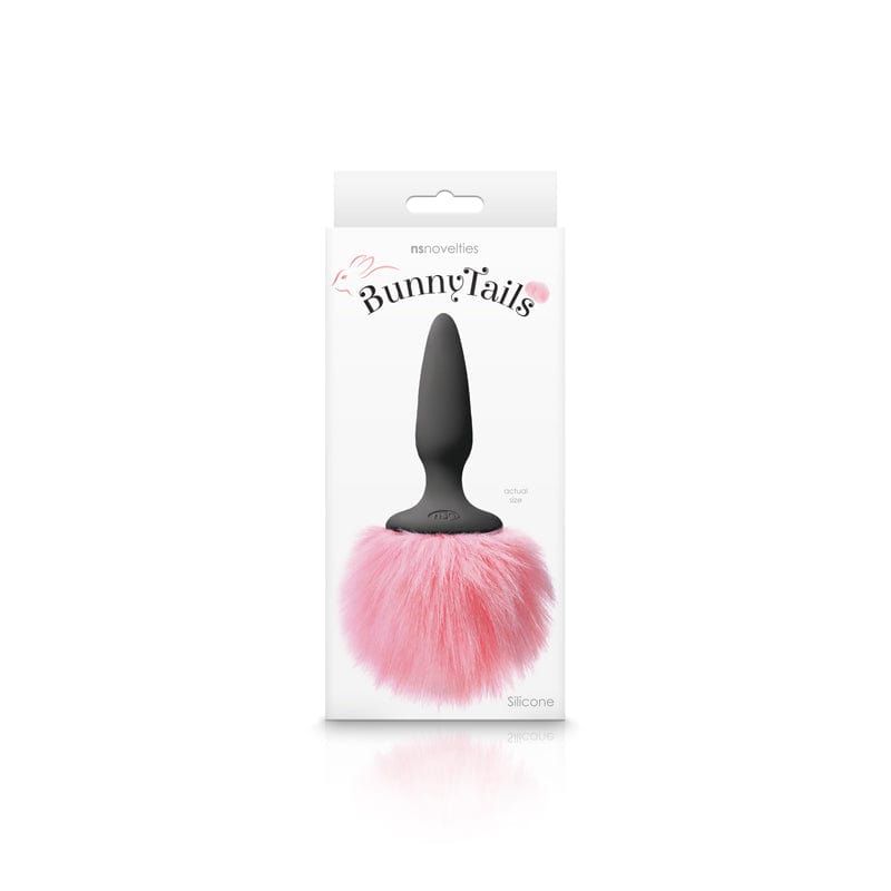NS Novelties Anal Toys NS Novelties Bunny Tails Mini Black Plug with Pink Fur