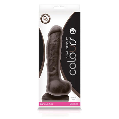 NS Novelties Dildos NS Novelties Colours Dual Density 8” Dildo Dark Brown