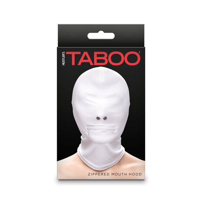 NS Novelties BDSM White NS Novelties Hustler Taboo Zippered Mouth Hood