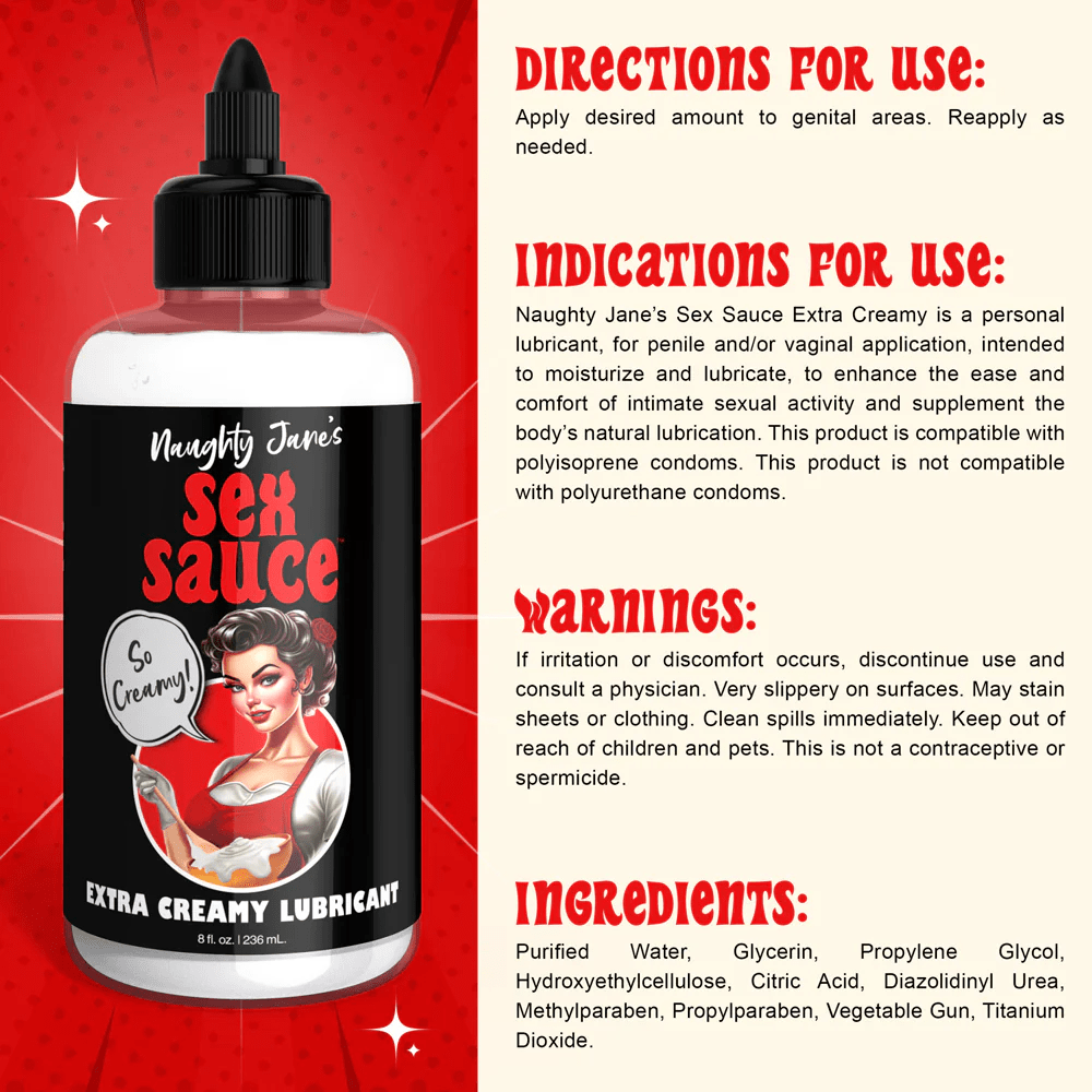 Naughty Jane's Water Based Lube Naughty Jane's Sex Sauce Extra Creamy Lubricant