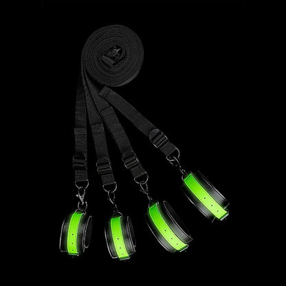 SHOTS Toys America Bed Bindings Restraint Kit -Glow in Dark