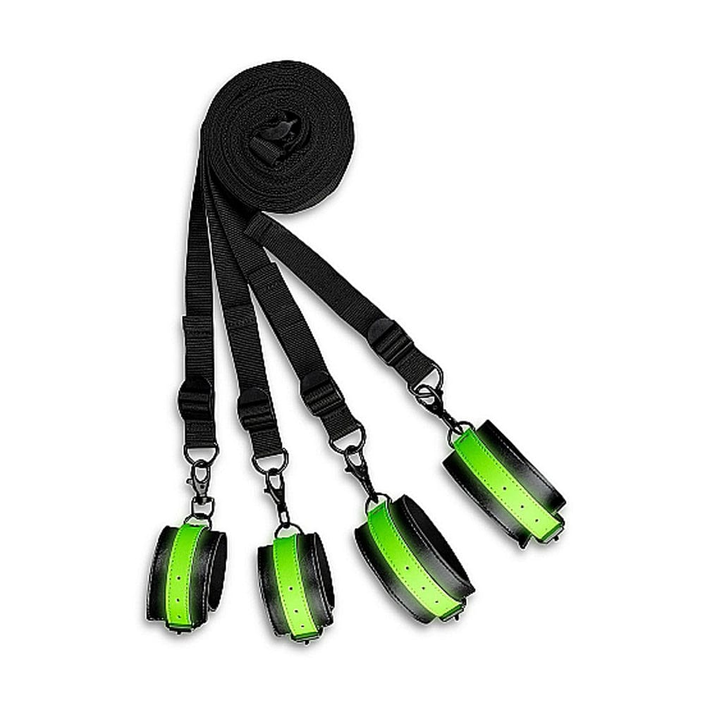 SHOTS Toys America Bed Bindings Restraint Kit -Glow in Dark