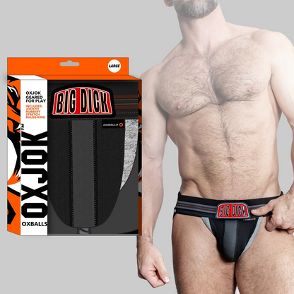 Oxballs Oxjok Big Dick Bulger Jockstrap Black Iron