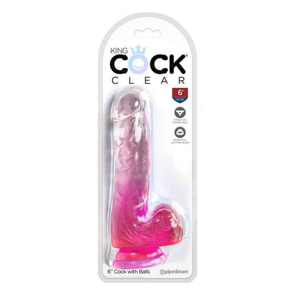 Pipedream Products Dildos Pink Pipedream Products King Cock 6" With Balls