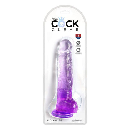 Pipedream Products Dildos Purple Pipedream Products King Cock 8" With Balls