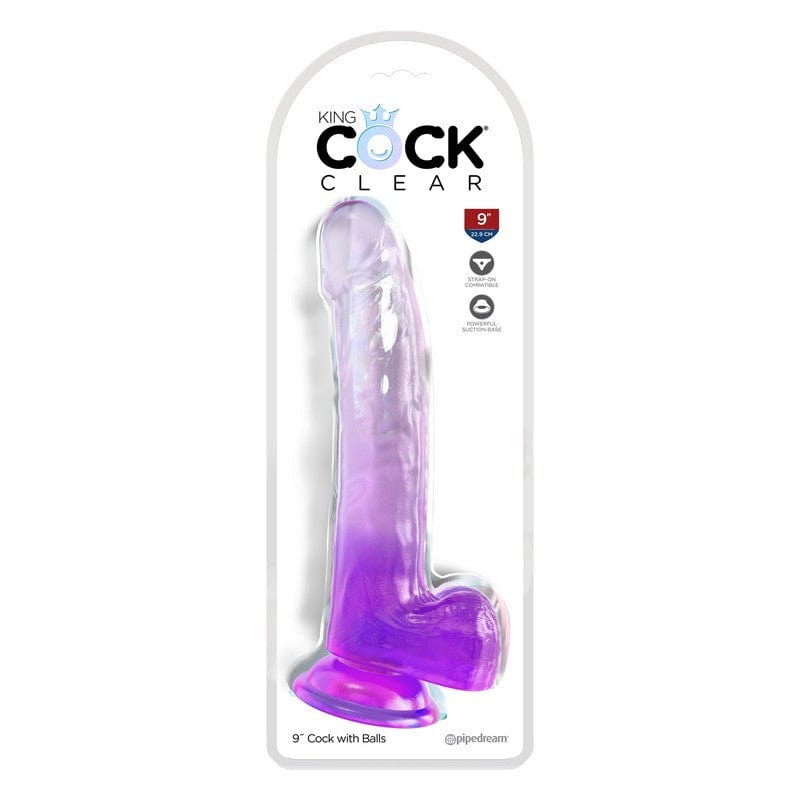 Pipedream Products Dildos Purple Pipedream Products King Cock 9" With Balls