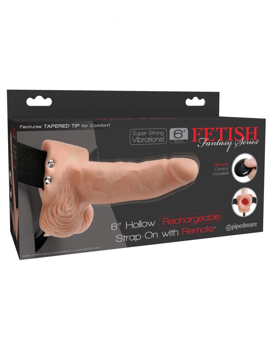 Pipedream Products Strap-Ons Pipedream Products Fetish Fantasy 6" Hollow Rechargeable Strap-On with Remote