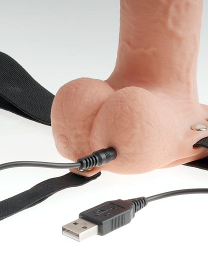 Pipedream Products Strap-Ons Pipedream Products Fetish Fantasy 7" Hollow Rechargeable Strap-On with Balls