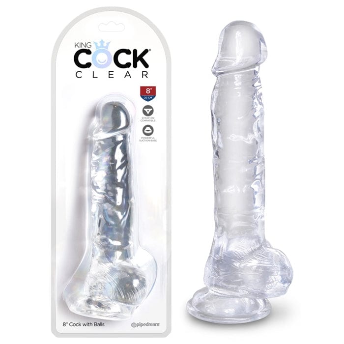 Pipedream Products Dildos Pipedream Products King Cock Clear 8" Cock With Balls
