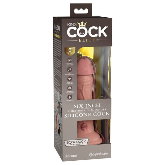 Pipedream Products Dildos Pipedream Products King Cock Elite 6” Vibrating Silicone Cock Light