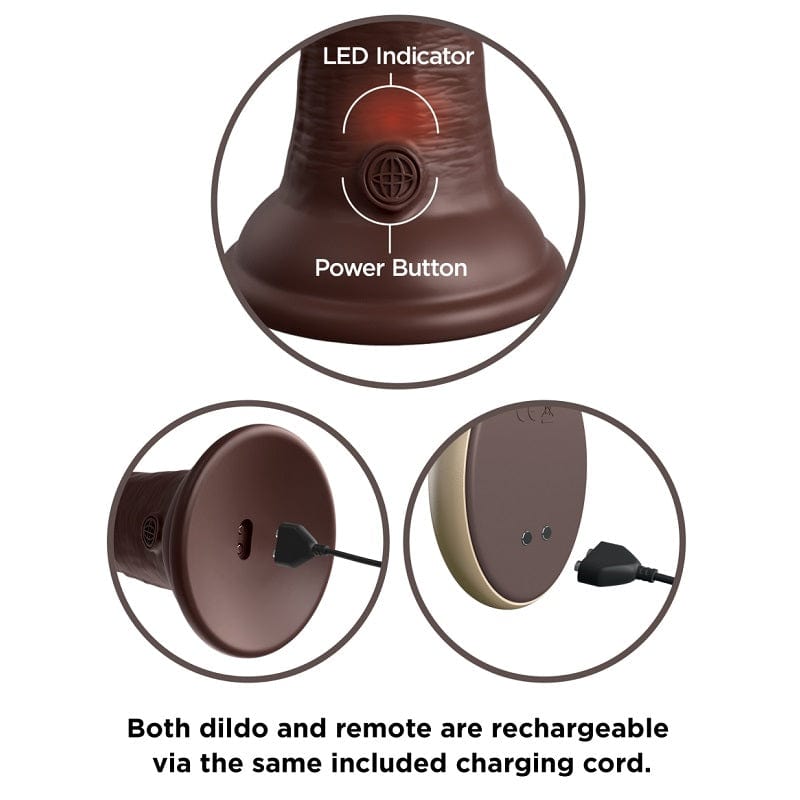 Pipedream Products Dildos Pipedream Products King Cock Elite 7” Vibrating Silicone Cock Brown