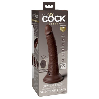 Pipedream Products Dildos Pipedream Products King Cock Elite 7” Vibrating Silicone Cock Brown
