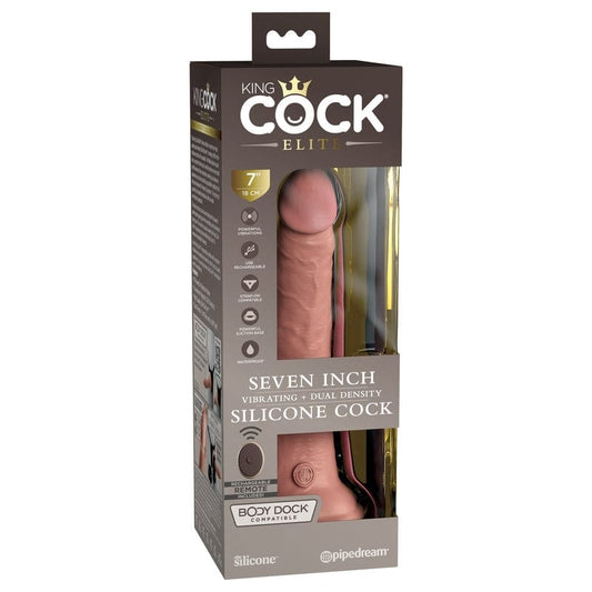 Pipedream Products Dildos Pipedream Products King Cock Elite 7” Vibrating Silicone Cock Light