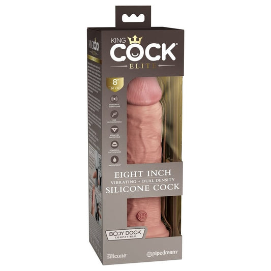 Pipedream Products Dildos Pipedream Products King Cock Elite 8” Vibrating Silicone Cock Light