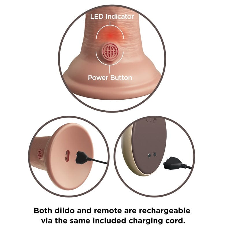 Pipedream Products Dildos Pipedream Products King Cock Elite 9” Vibrating Silicone Cock with Remote Light