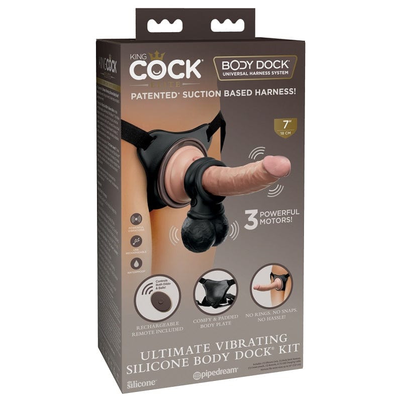 Pipedream Products Harness Pipedream Products King Cock Elite Ultimate Vibrating Silicone Body Dock Kit