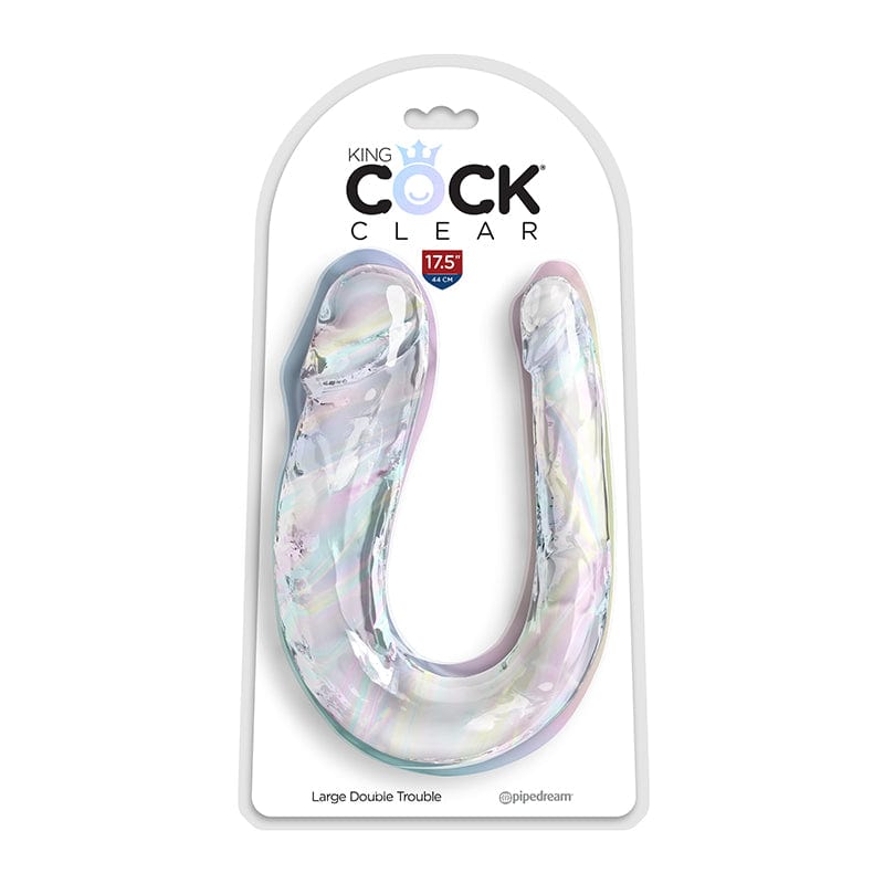 Pipedream Products Dongs & Dildos Pipedream Products Double Trouble Clear Dildo Large