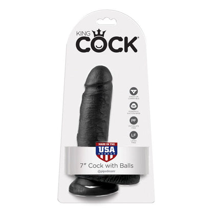 Pipedream Products King Cock 7″ Black Cock with Balls