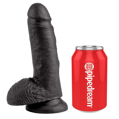 Pipedream Products King Cock 7″ Black Cock with Balls