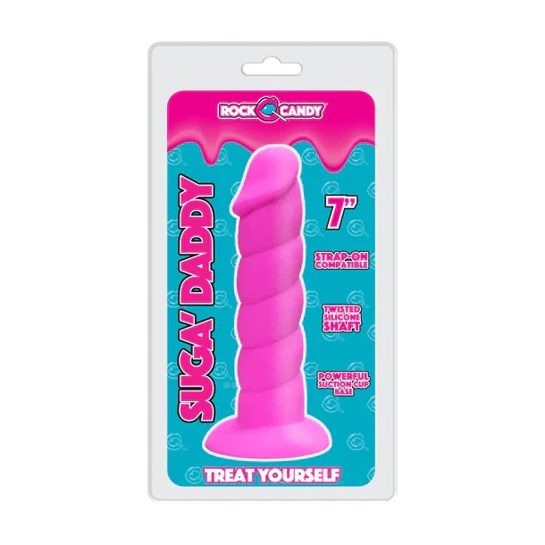 Rock Candy Dildos Pink Rock Candy Suga-Daddy 7 Inch Dong
