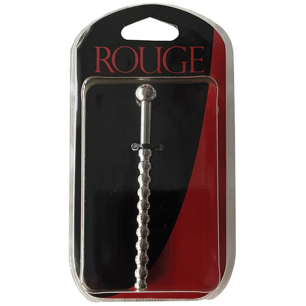 Rouge Stainless Steel Beaded Hollow Urethral Sound with Stopper