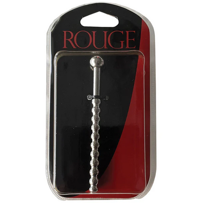 Rouge Stainless Steel Beaded Hollow Urethral Sound with Stopper
