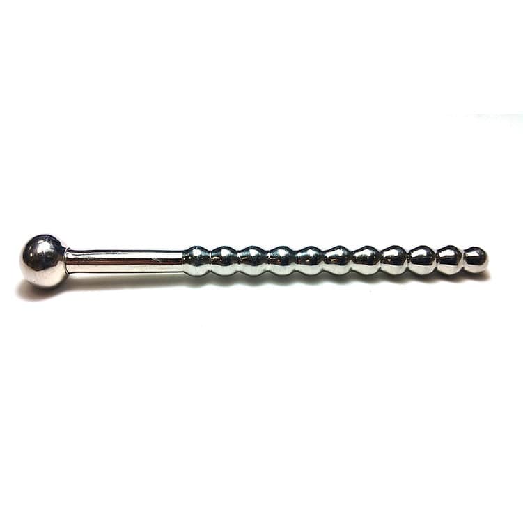 Rouge Stainless Steel Beaded Hollow Urethral Sound with Stopper