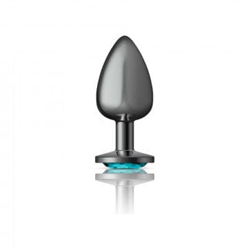 Viben Anal Toys Cheeky Charms Gunmetal Grey Teal Gem Butt Plug